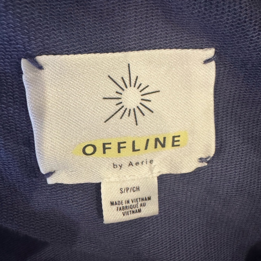 Aerie Offline Blue Tie Dye Oversized Lightweight Sweatshirt - Size S - Picture 3 of 4